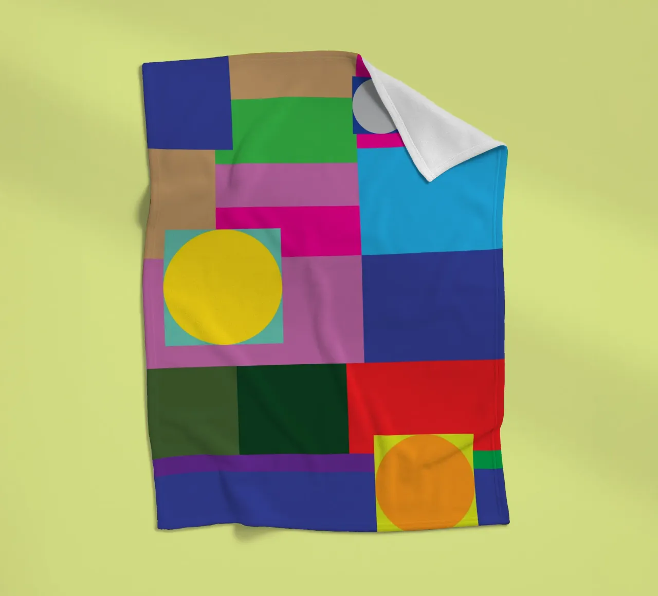 rectangle and circle fleece blanket by Plumpz