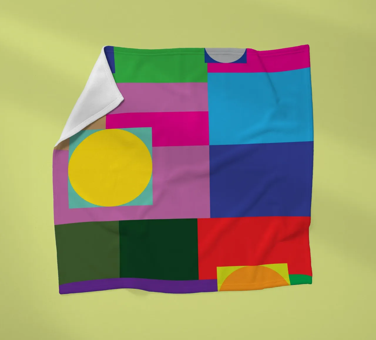 rectangle and circle fleece blanket by Plumpz