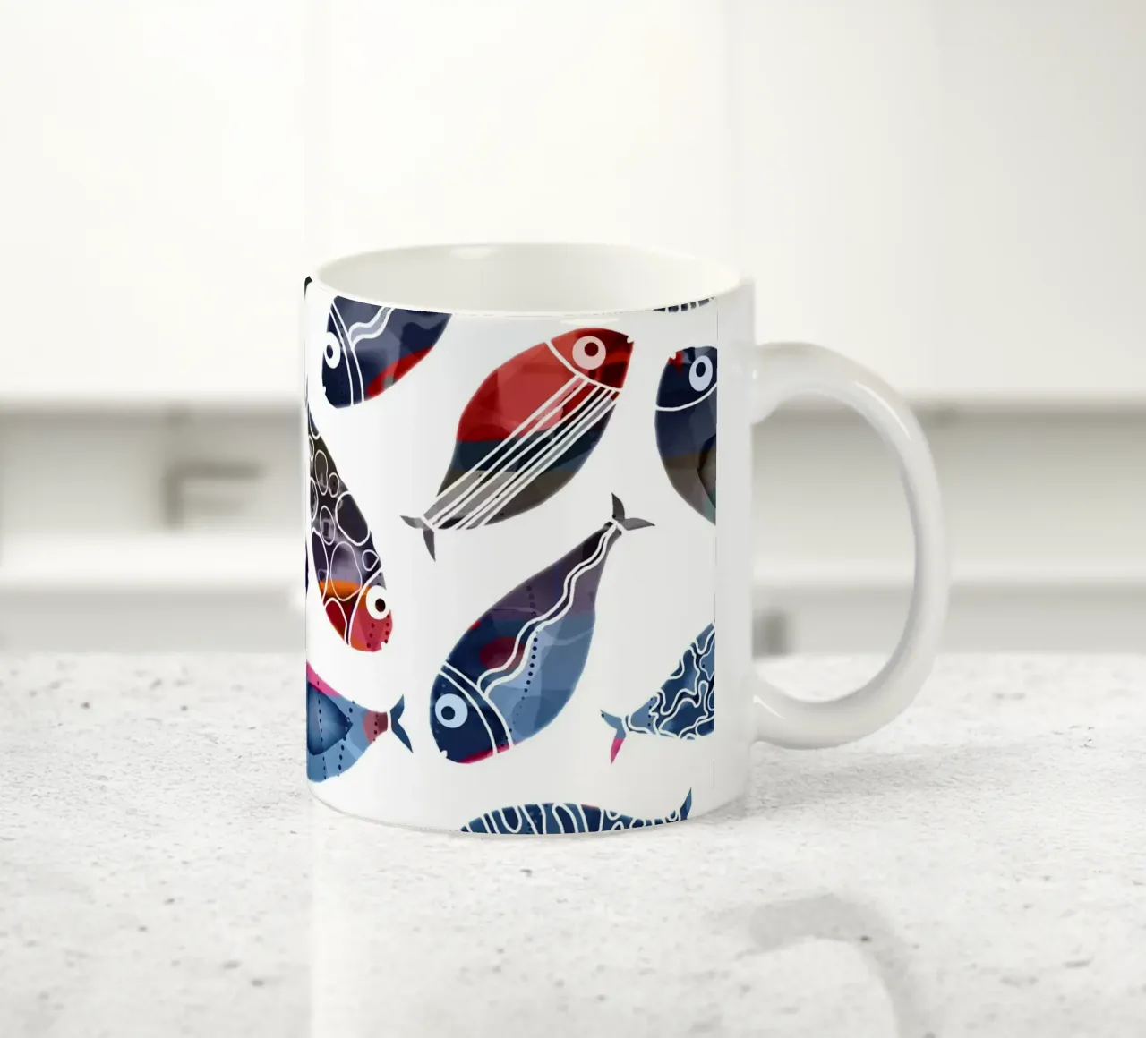 Pesce colorato tazza in ceramica da beamorello