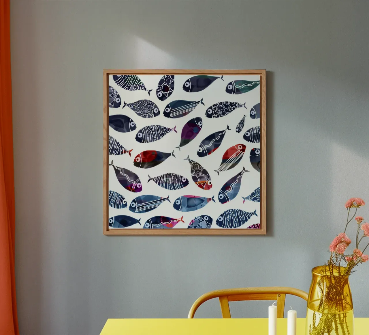 Kleurrijke vissen aluminium-dibond van beamorello
