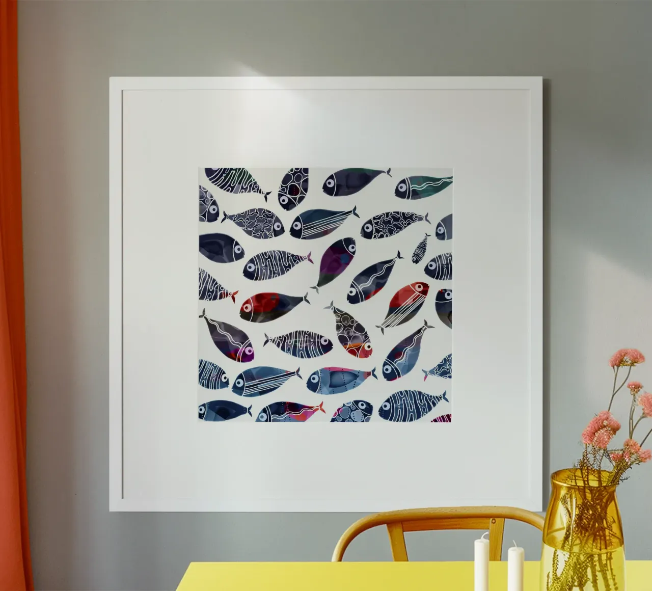 Pesce colorato carta hahnemühle da beamorello