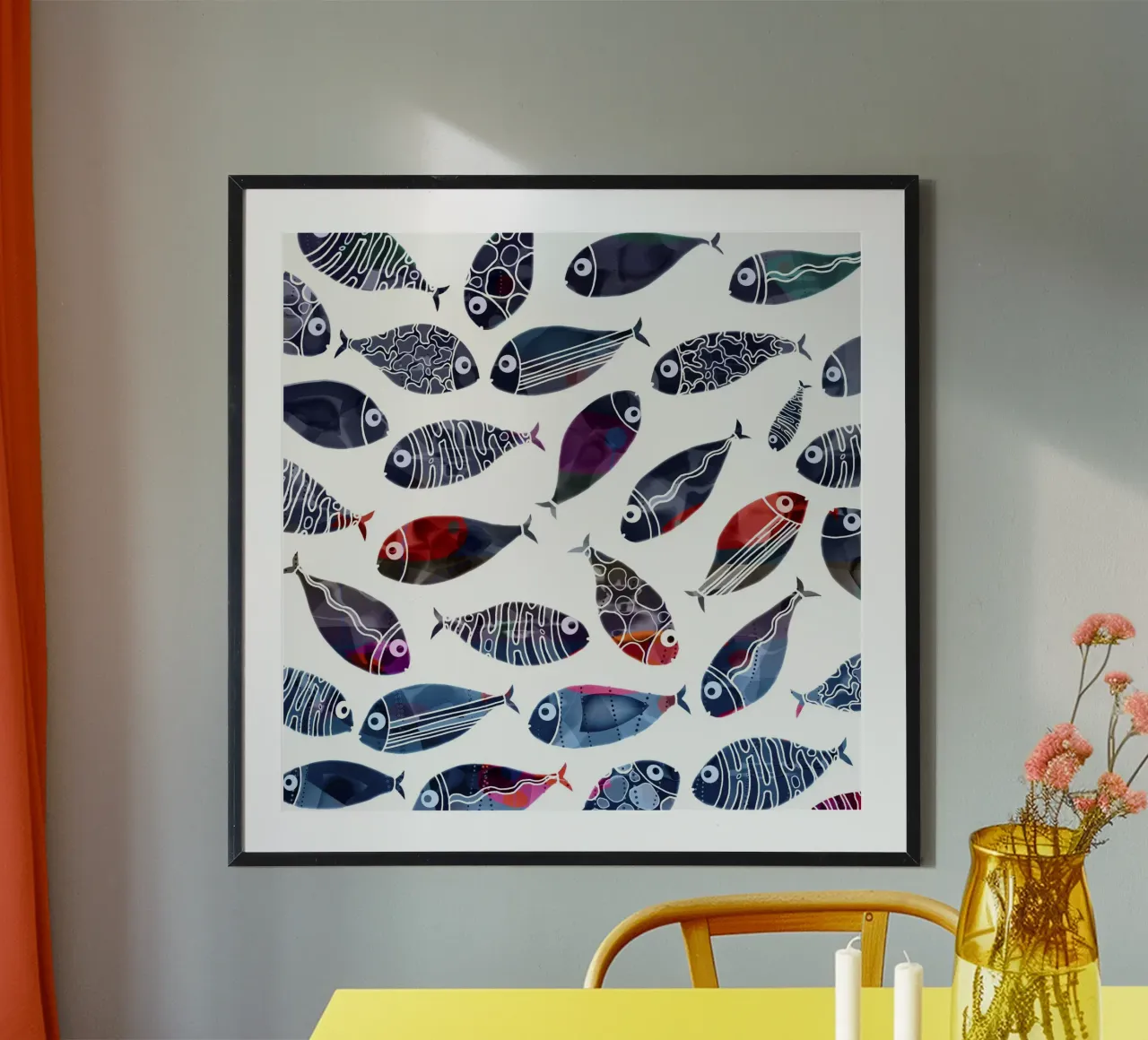 Pesce colorato carta hahnemühle da beamorello