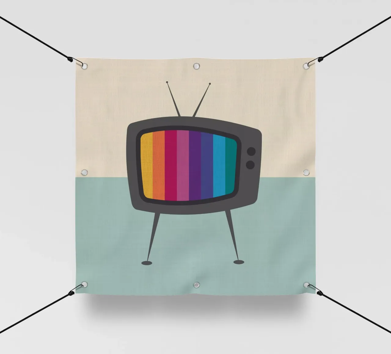 Televisione retrò telo in pvc da Kim Hubball Studio