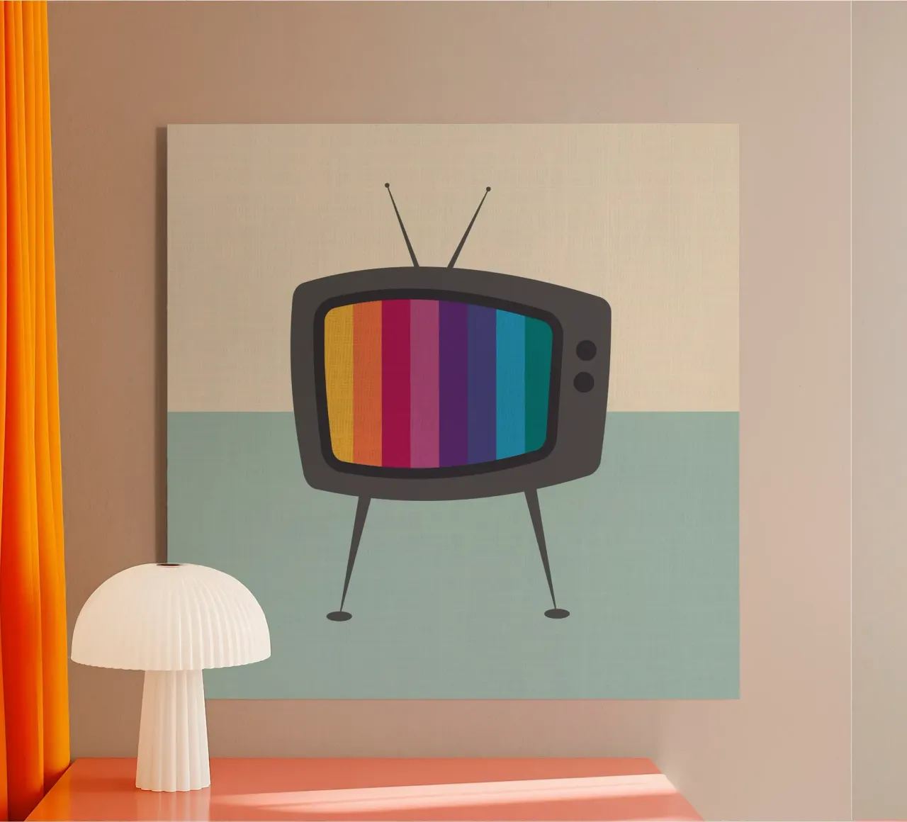 Televisione retrò plexiglass da Kim Hubball Studio