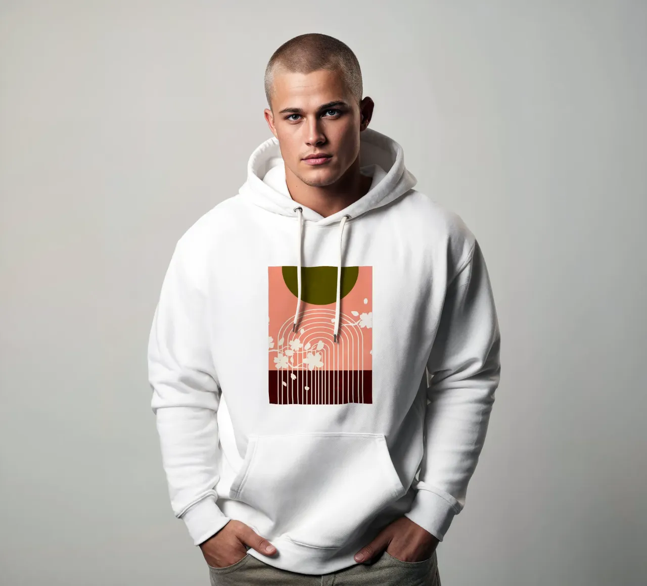 Minimalista felpa con cappuccio da stewar