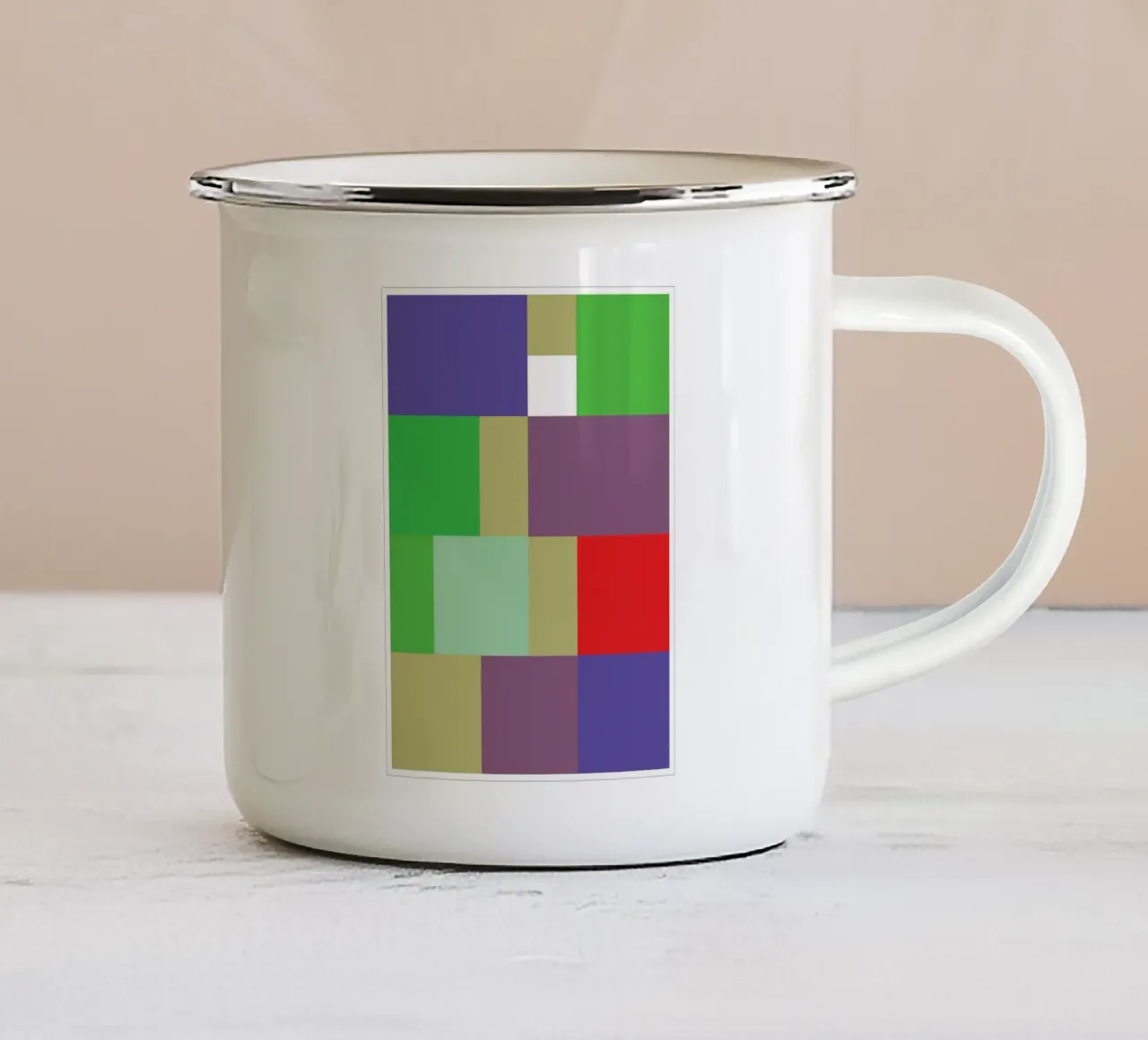 rechthoek vector kleur emaille mok van Plumpz