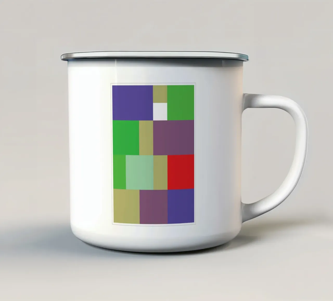 rechthoek vector kleur emaille mok van Plumpz