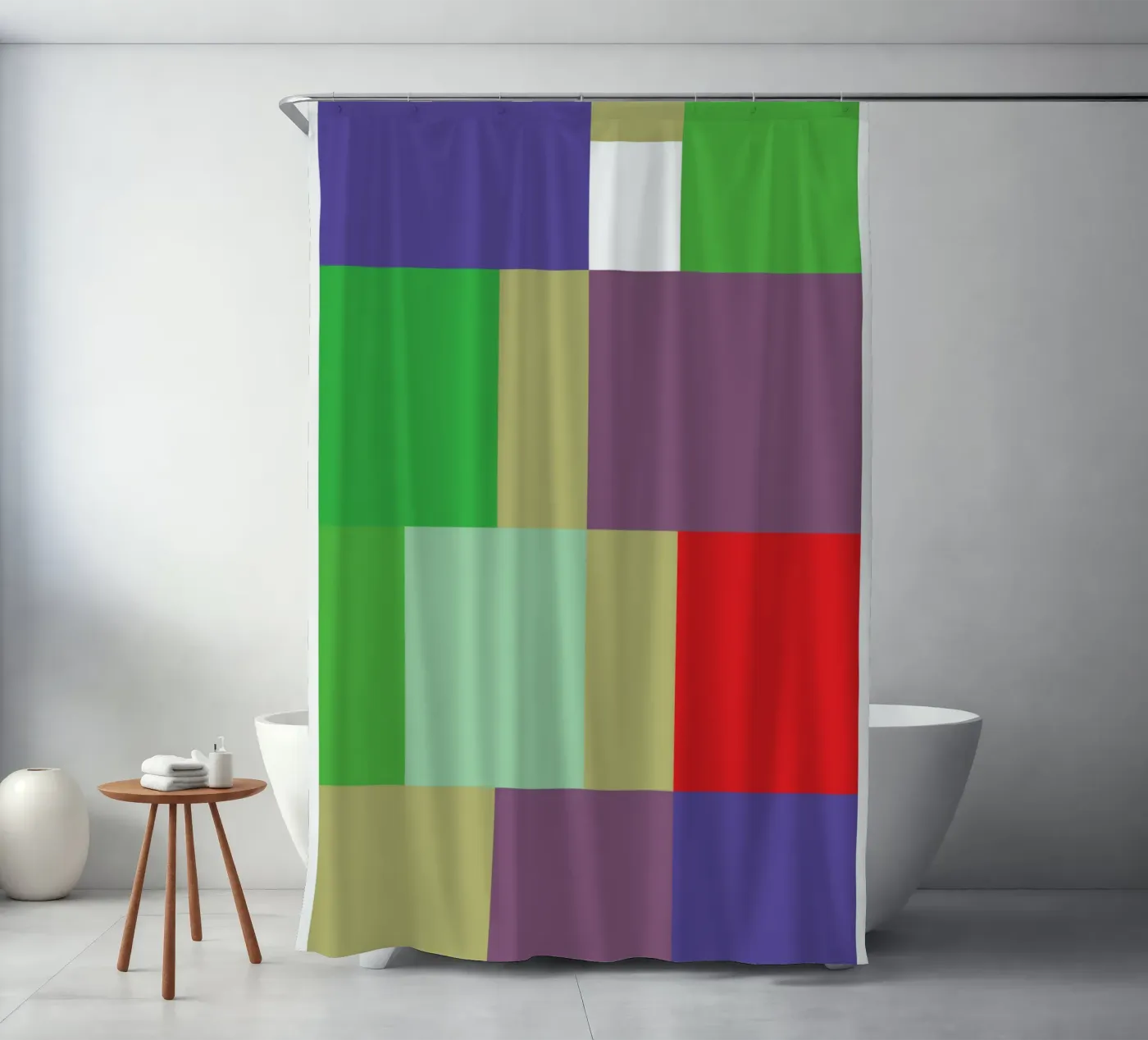 rectangle vector colour shower curtain by Plumpz
