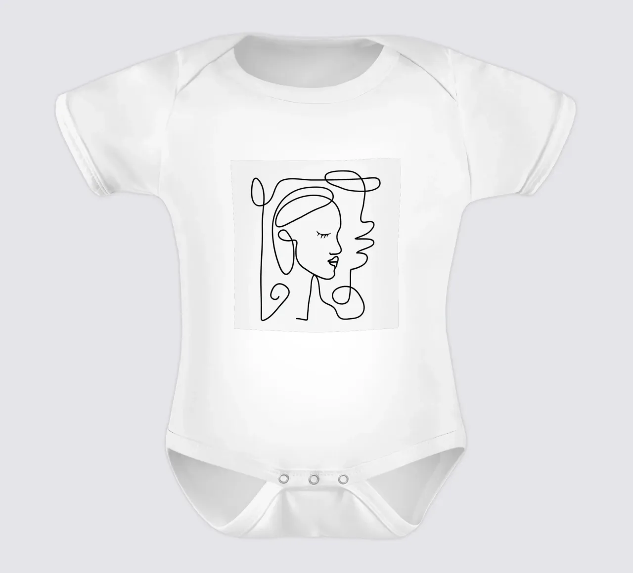 One Line Portrait 1 body neonato maniche corte da Flow Line