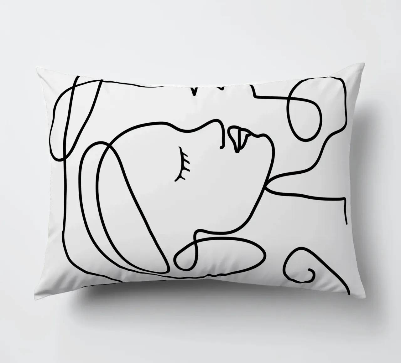 One Line Portrait 1 cuscino da Flow Line