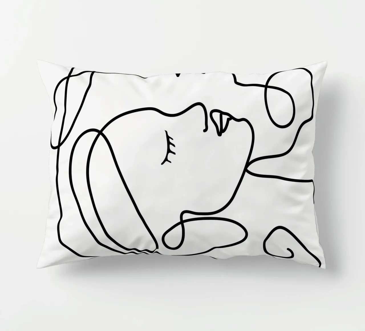 One Line Portrait 1 cuscino da Flow Line