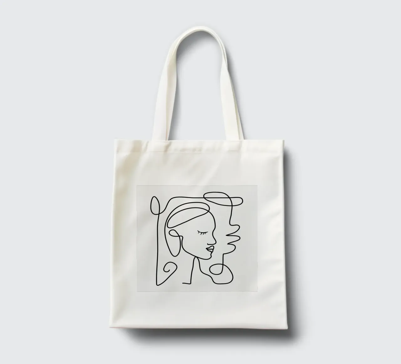 One Line Portrait 1 borsa in juta da Flow Line