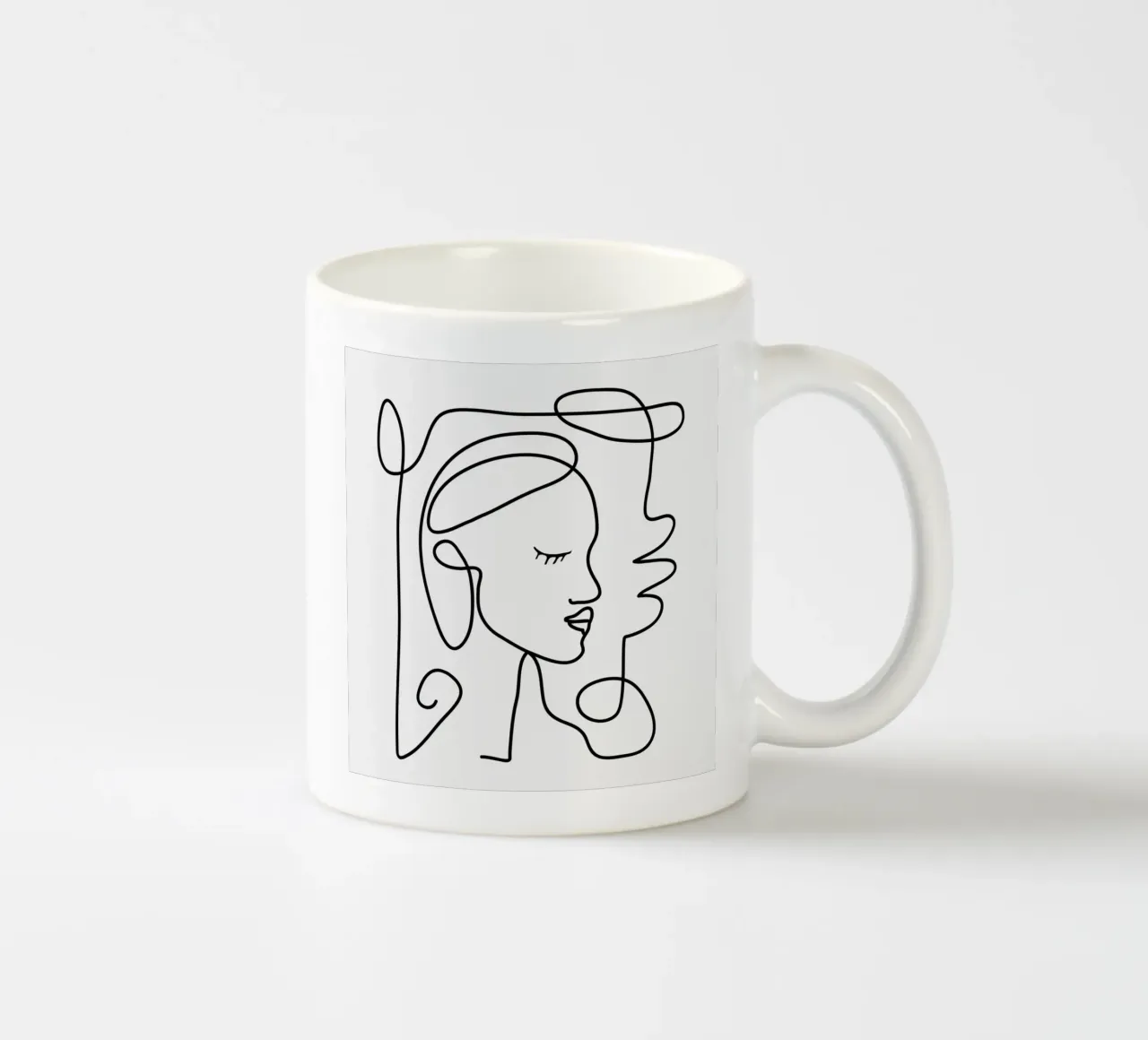 One Line Portrait 1 tazza in ceramica da Flow Line