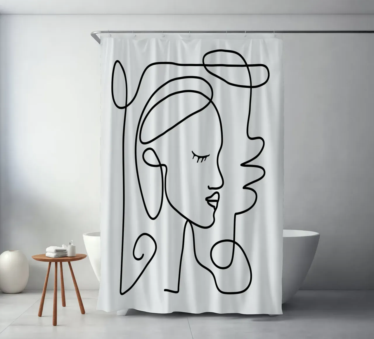 One Line Portrait 1 tenda da doccia da Flow Line