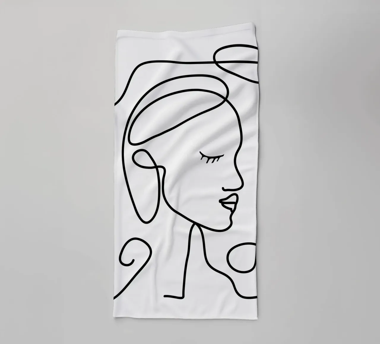 One Line Portrait 1 asciugamano da bagno da Flow Line