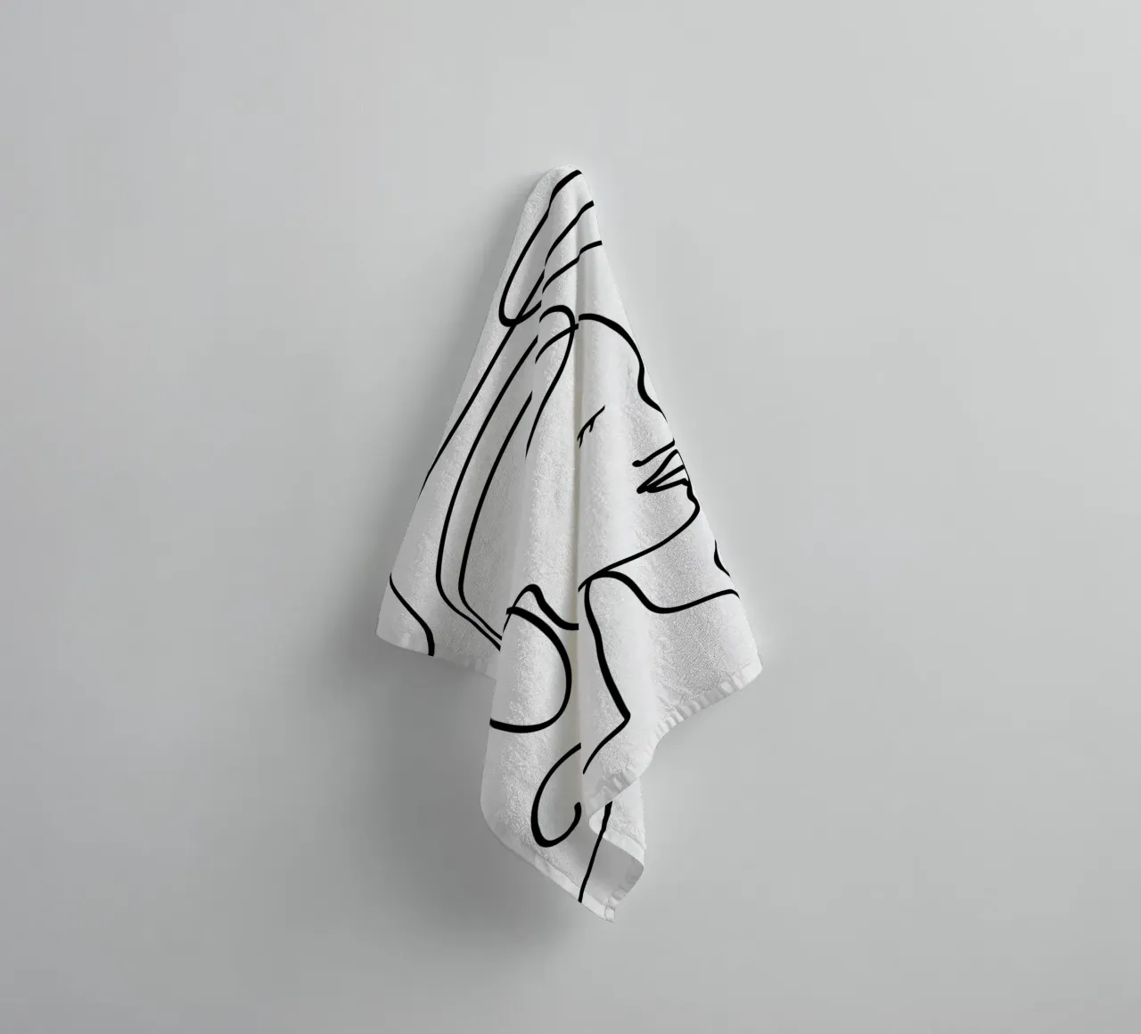 One Line Portrait 1 asciugamano da bagno da Flow Line