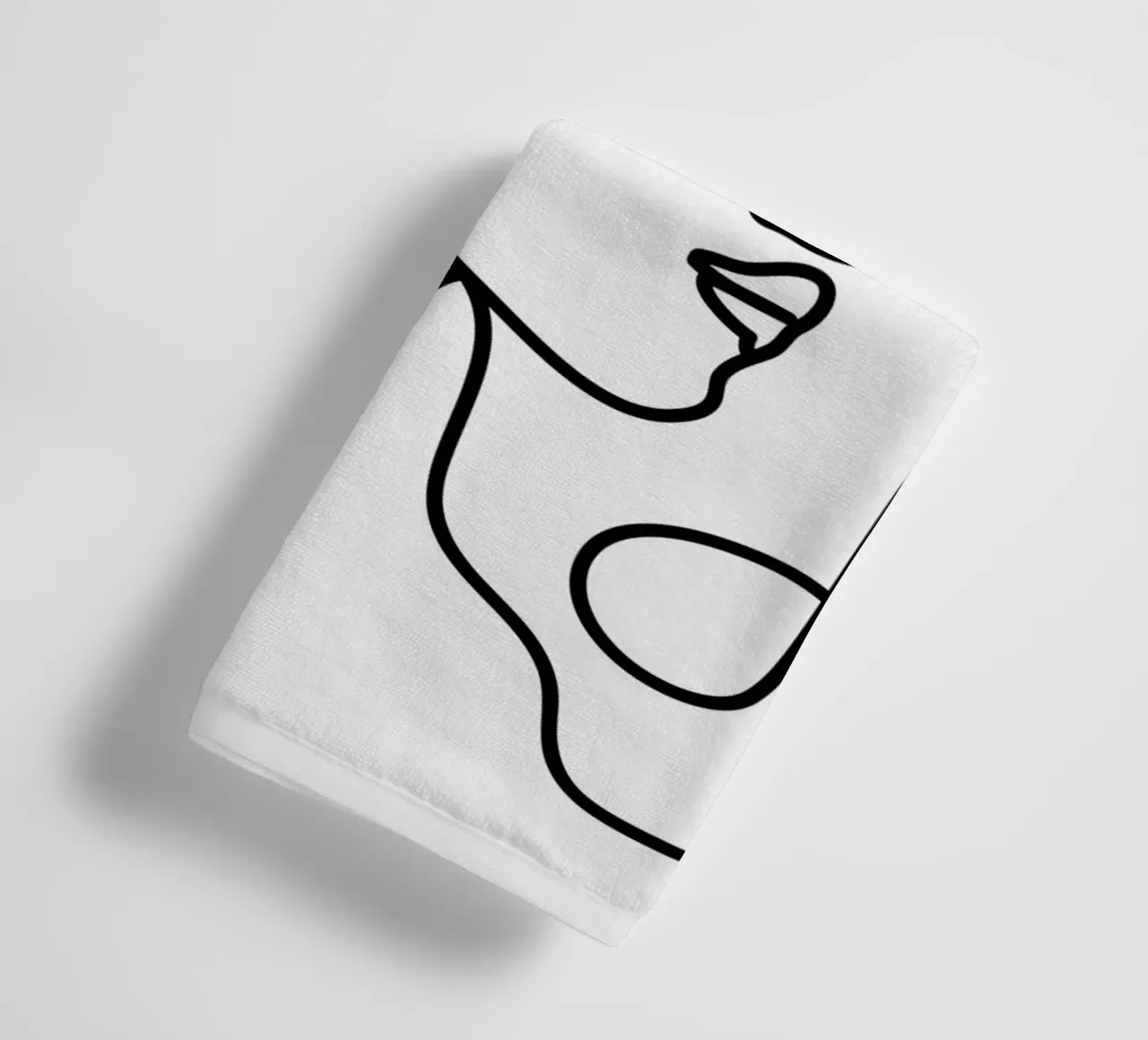 One Line Portrait 1 asciugamano da bagno da Flow Line