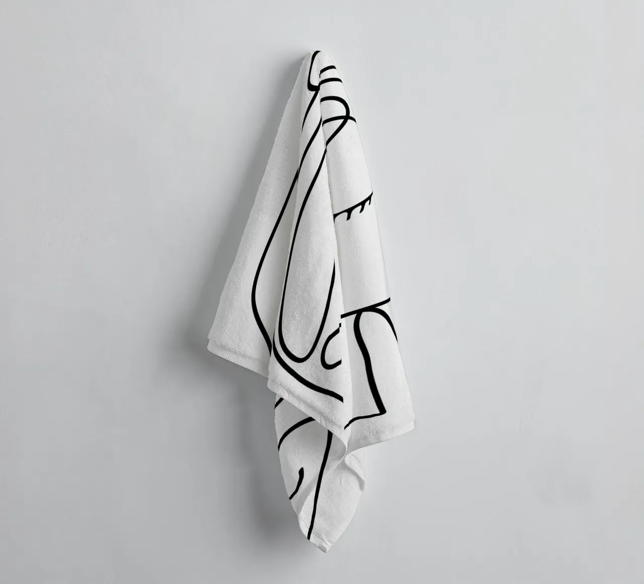 One Line Portrait 1 asciugamano da bagno da Flow Line