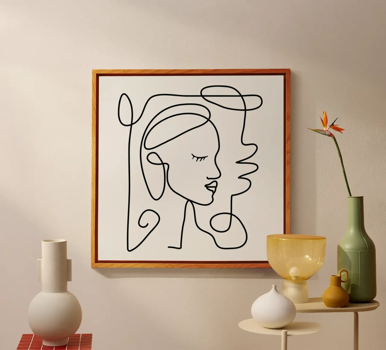 One Line Portrait 1 acrylic glass by Flow Line