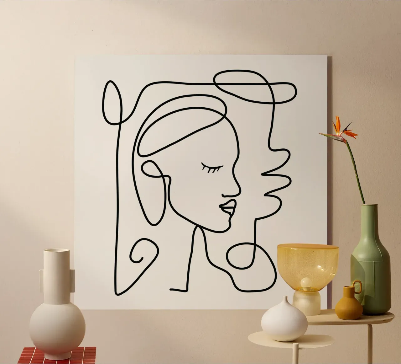 One Line Portrait 1 acrylic glass by Flow Line