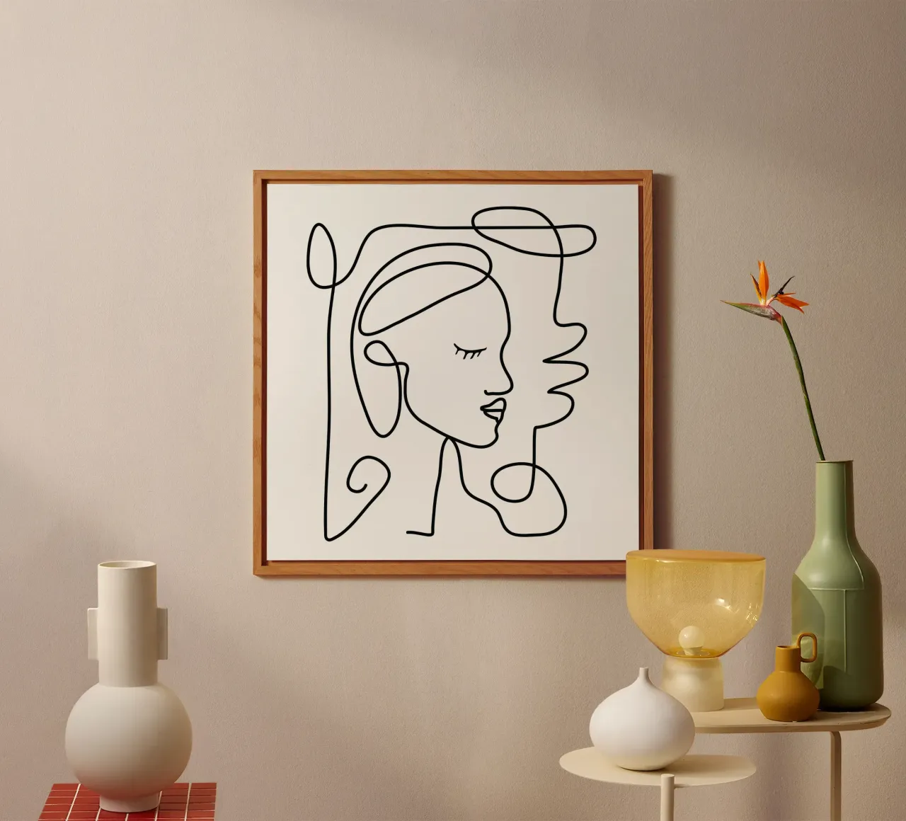 One Line Portrait 1 alluminio dibond da Flow Line