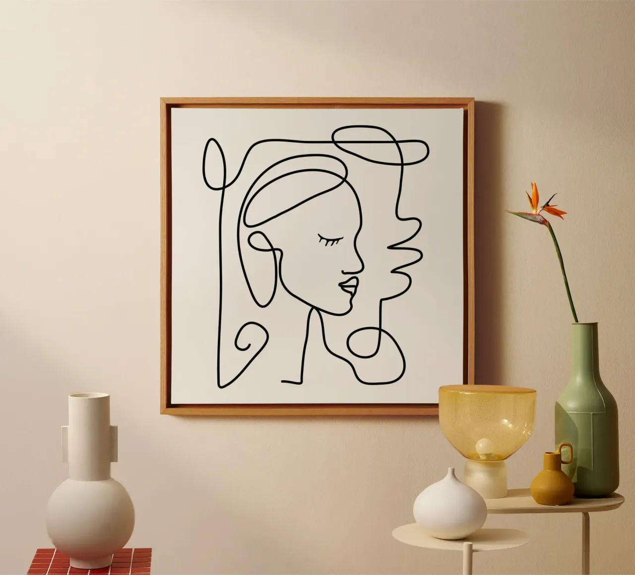 One Line Portrait 1 tela da Flow Line