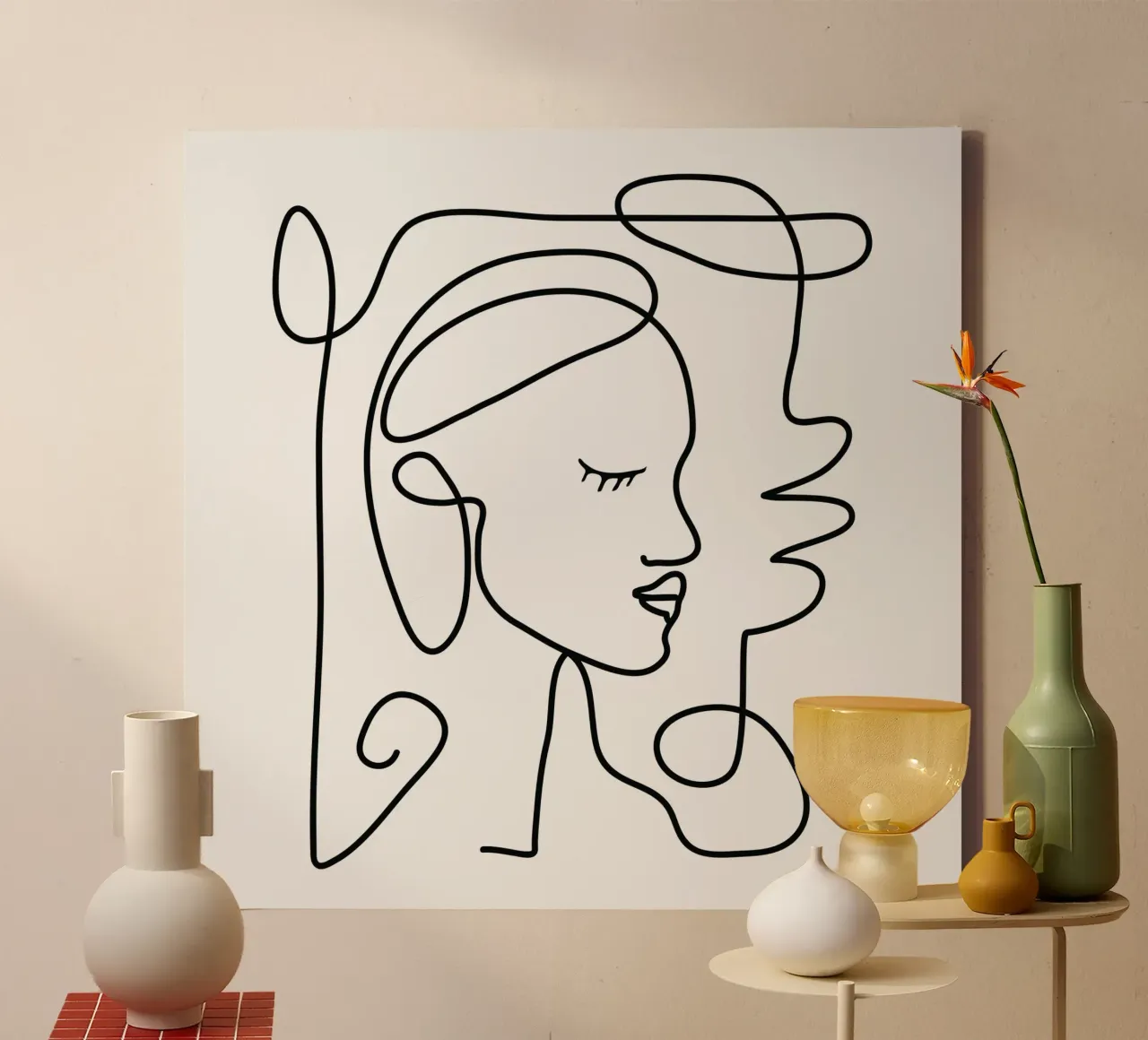 One Line Portrait 1 tela da Flow Line
