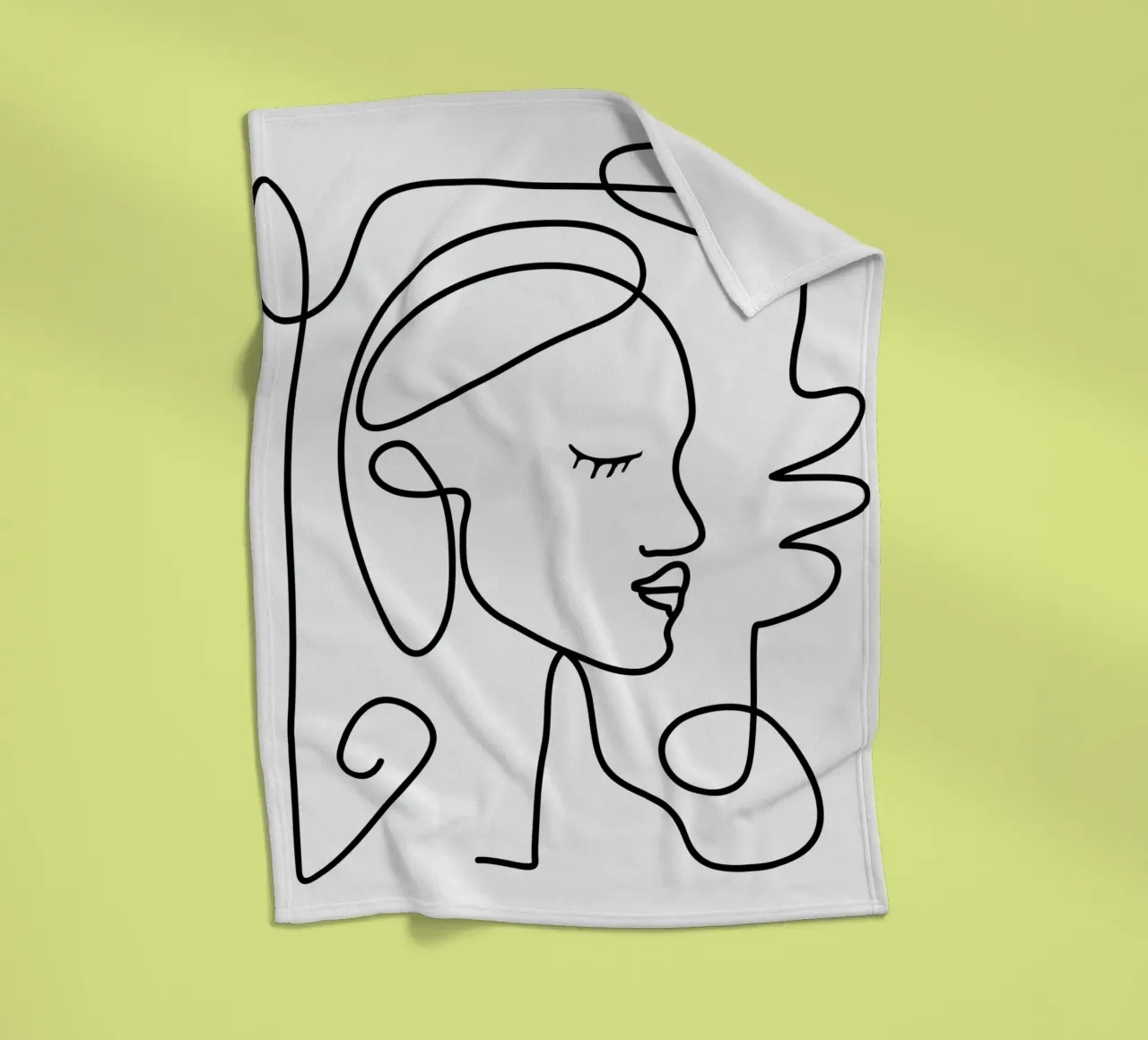 One Line Portrait 1 coperta in pile da Flow Line