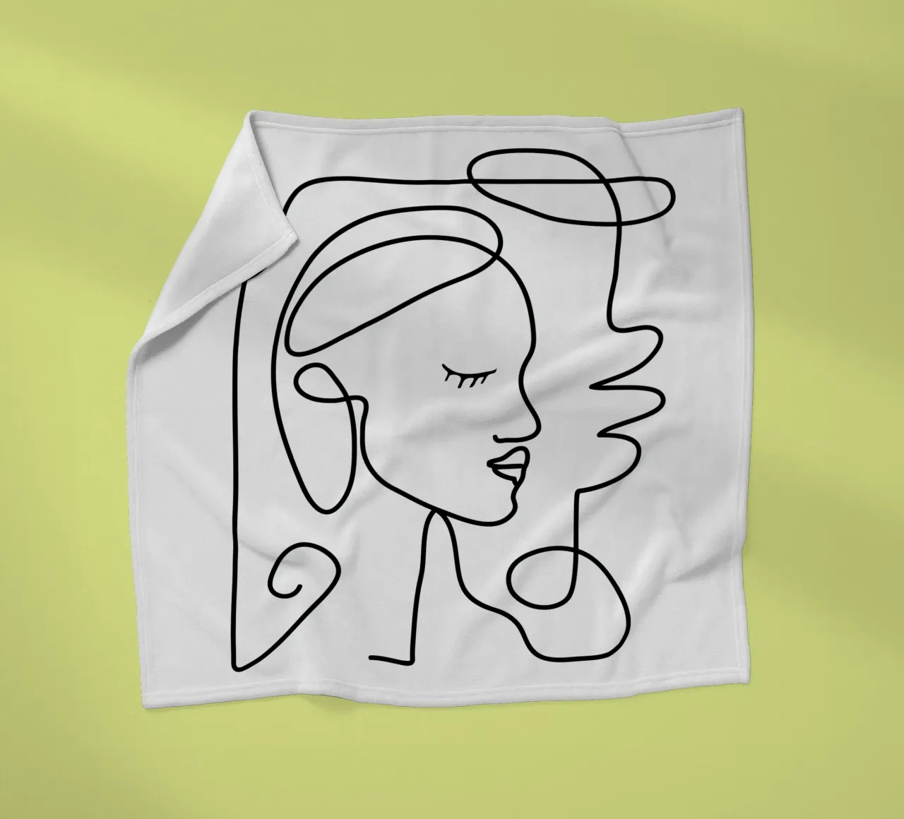 One Line Portrait 1 coperta in pile da Flow Line