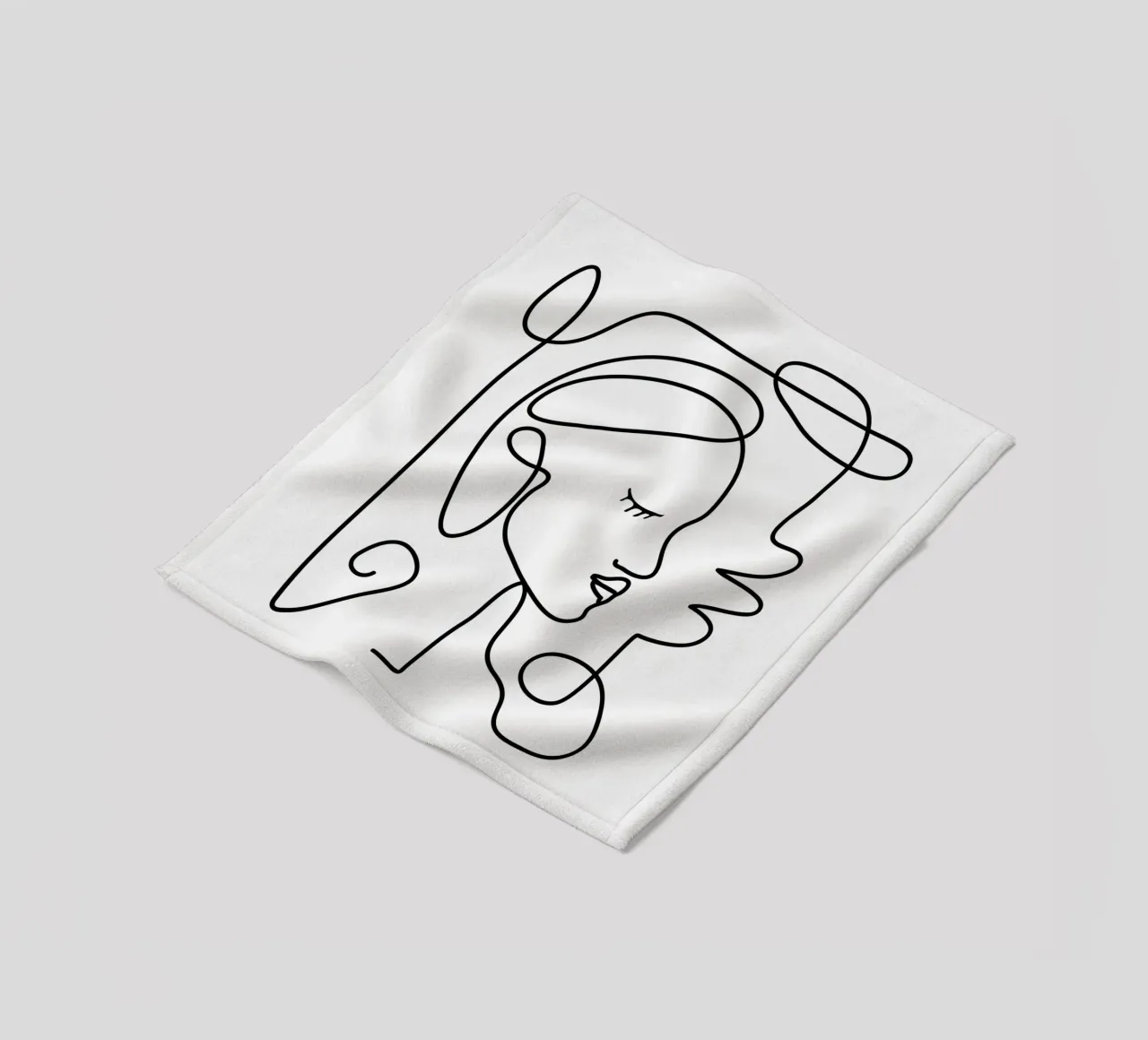 One Line Portrait 1 coperta in pile da Flow Line