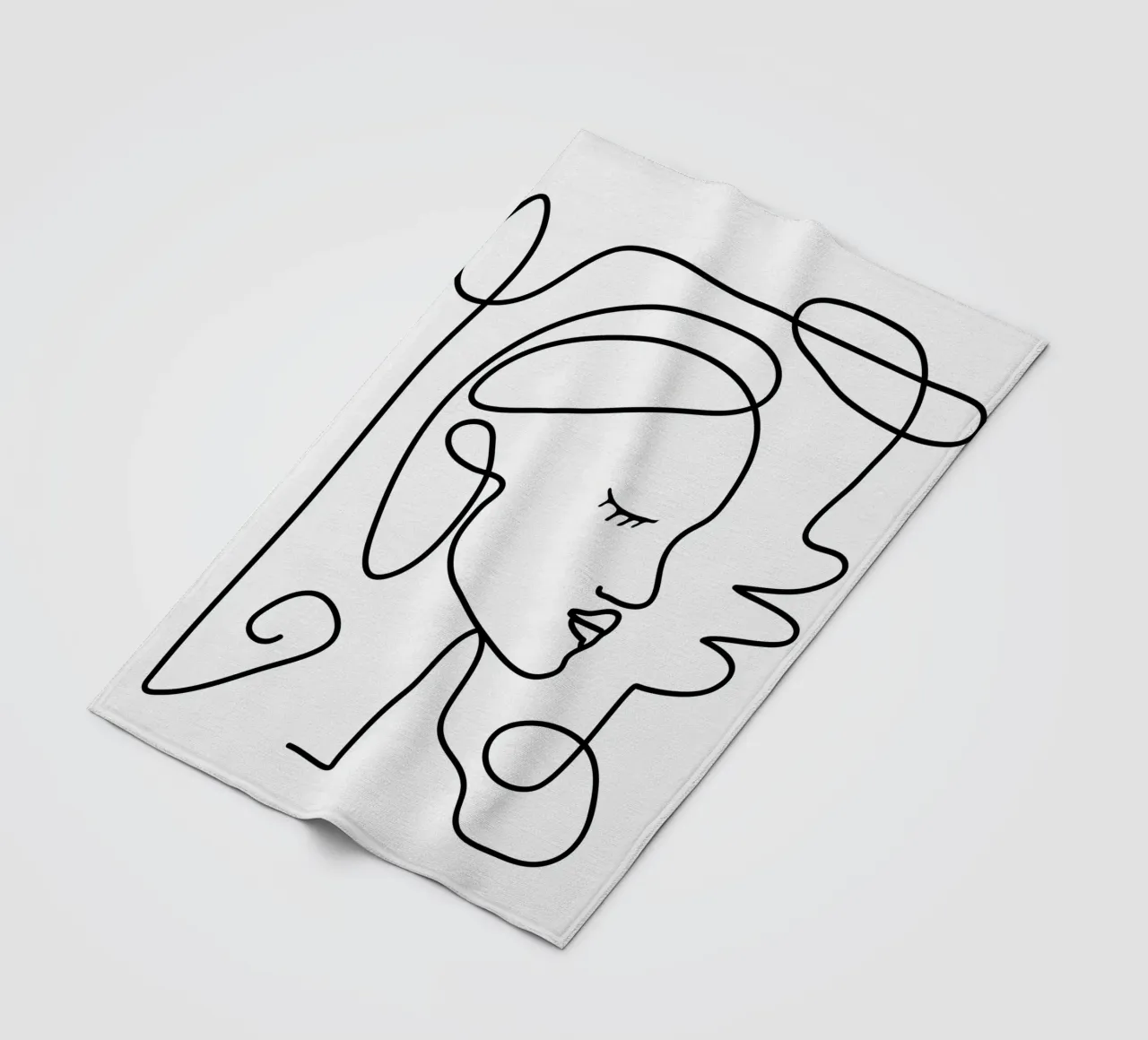 One Line Portrait 1 coperta in pile da Flow Line