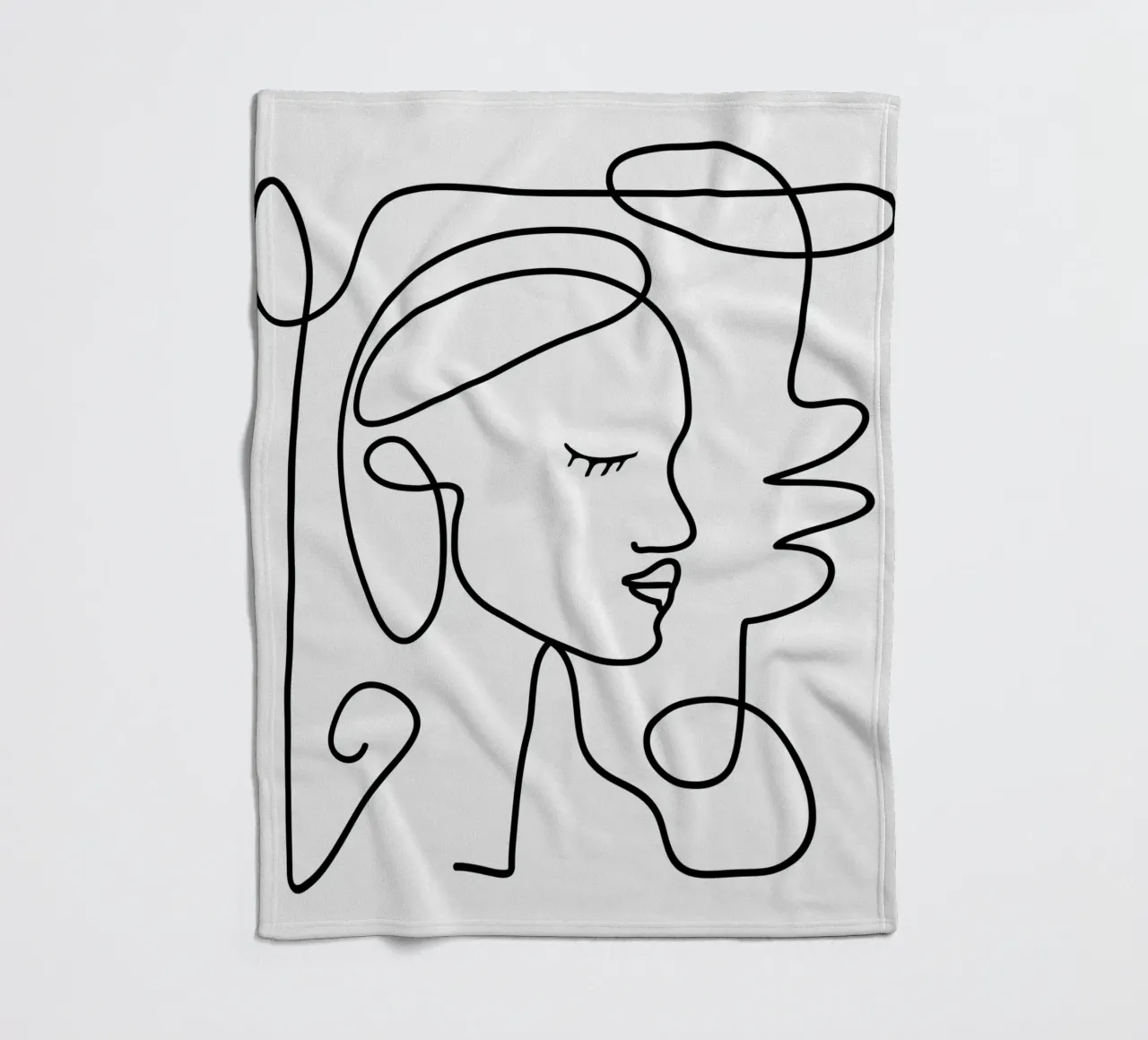 One Line Portrait 1 coperta in pile da Flow Line