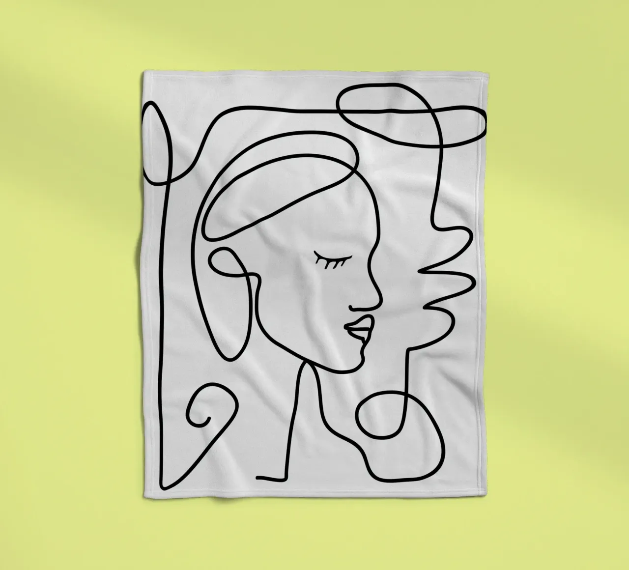 One Line Portrait 1 coperta in pile da Flow Line