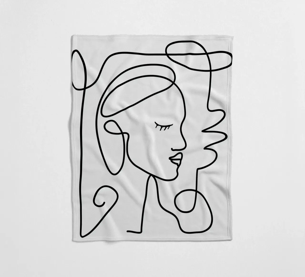 One Line Portrait 1 coperta in pile da Flow Line