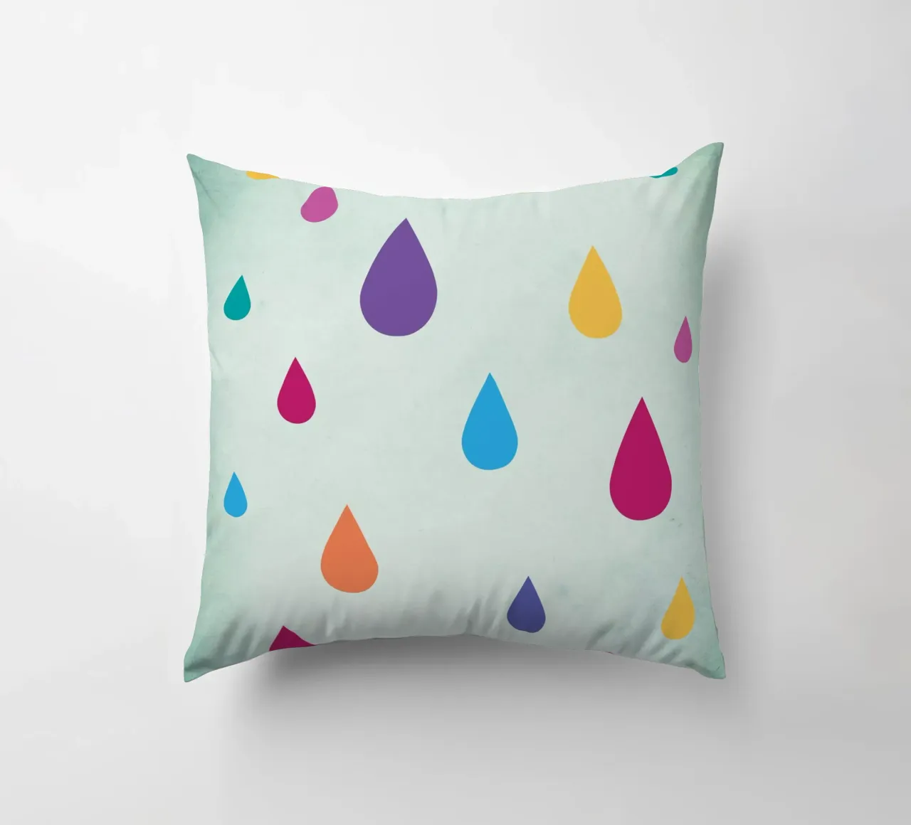 Gocce di pioggia arcobaleno cuscino da Kim Hubball Studio
