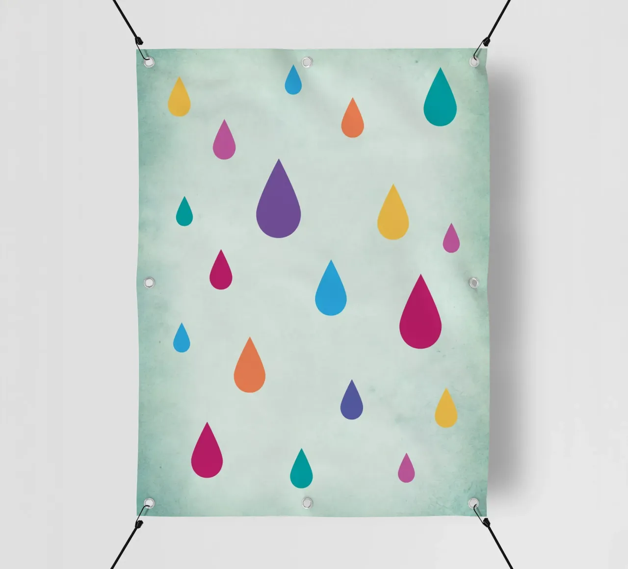 Gocce di pioggia arcobaleno telo in pvc da Kim Hubball Studio