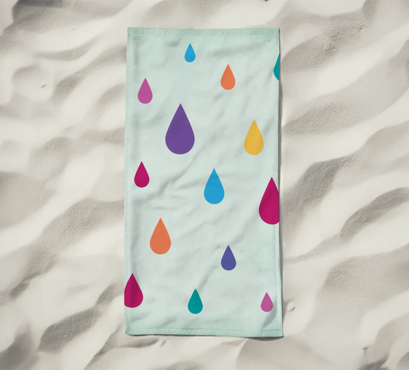 Gocce di pioggia arcobaleno telo mare da Kim Hubball Studio