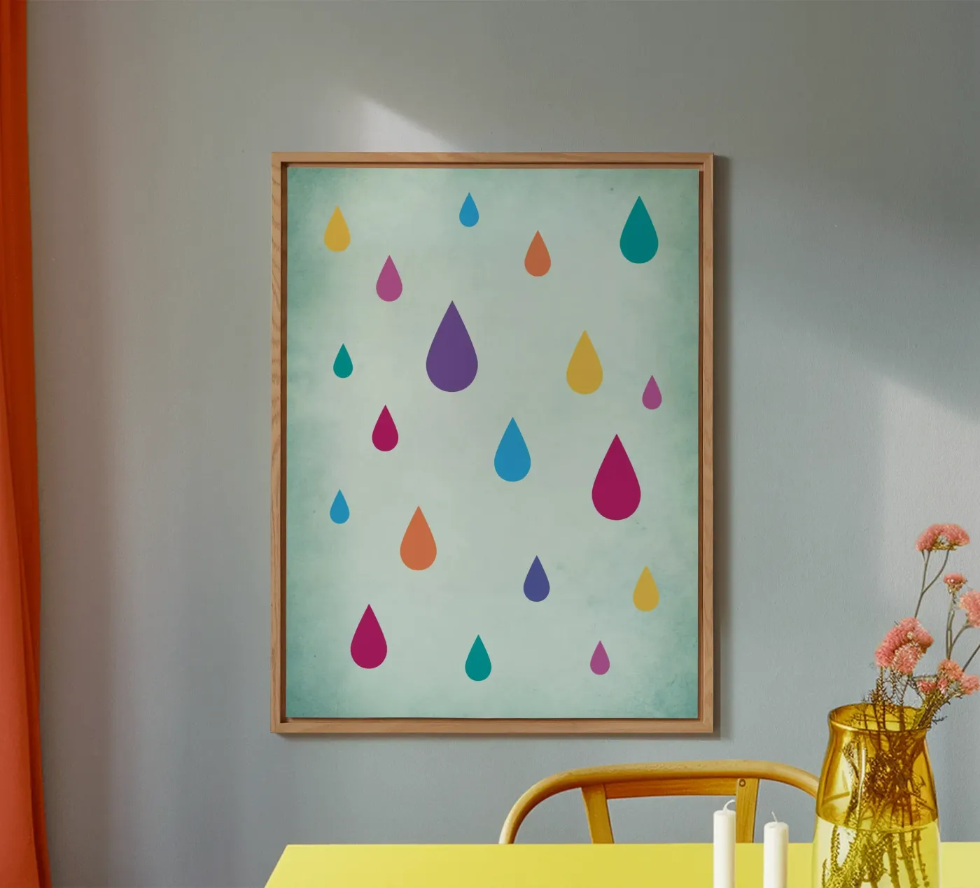 Rainbow Raindrops pannello forex da Kim Hubball Studio