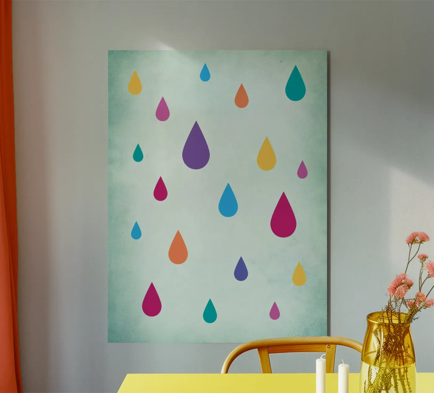 Rainbow Raindrops pannello forex da Kim Hubball Studio