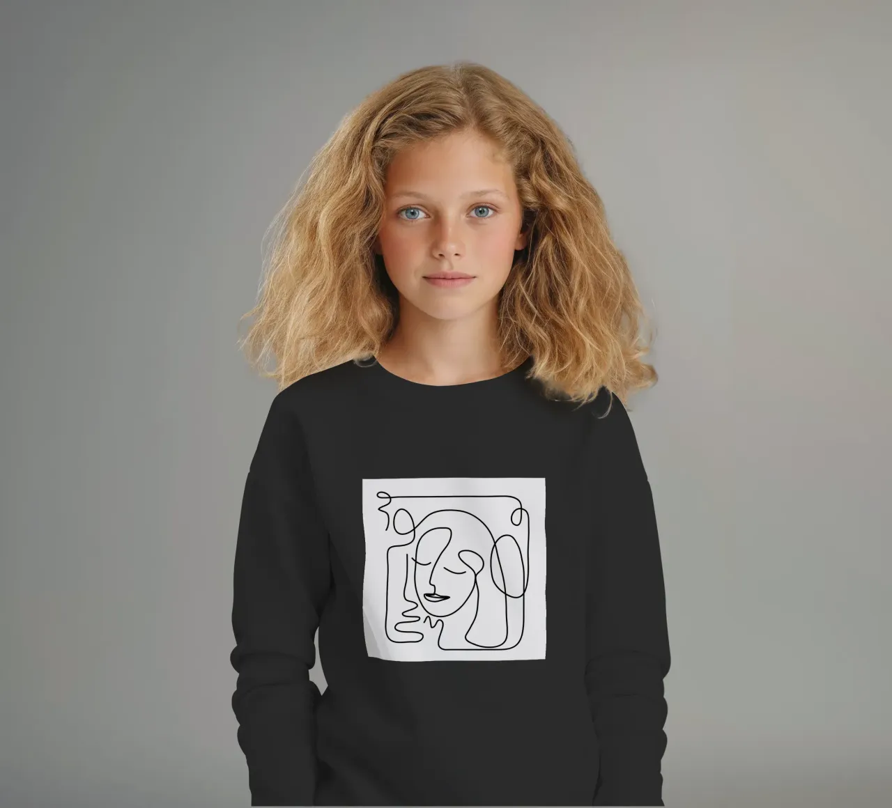 One Line Portrait 2 felpa bambino da Flow Line