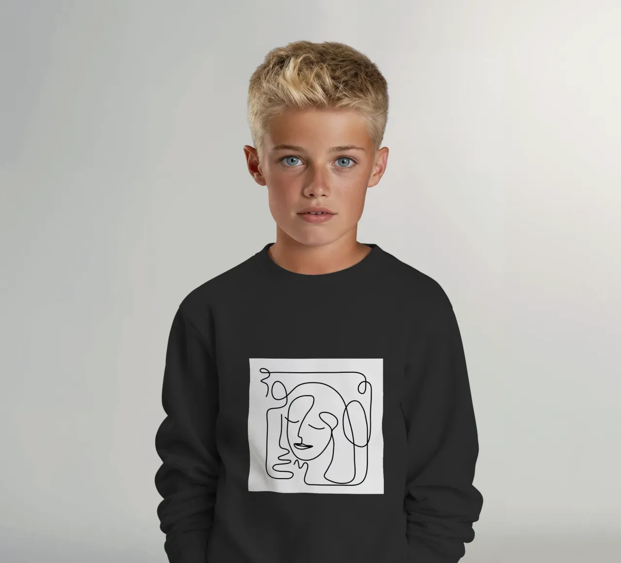 One Line Portrait 2 felpa bambino da Flow Line