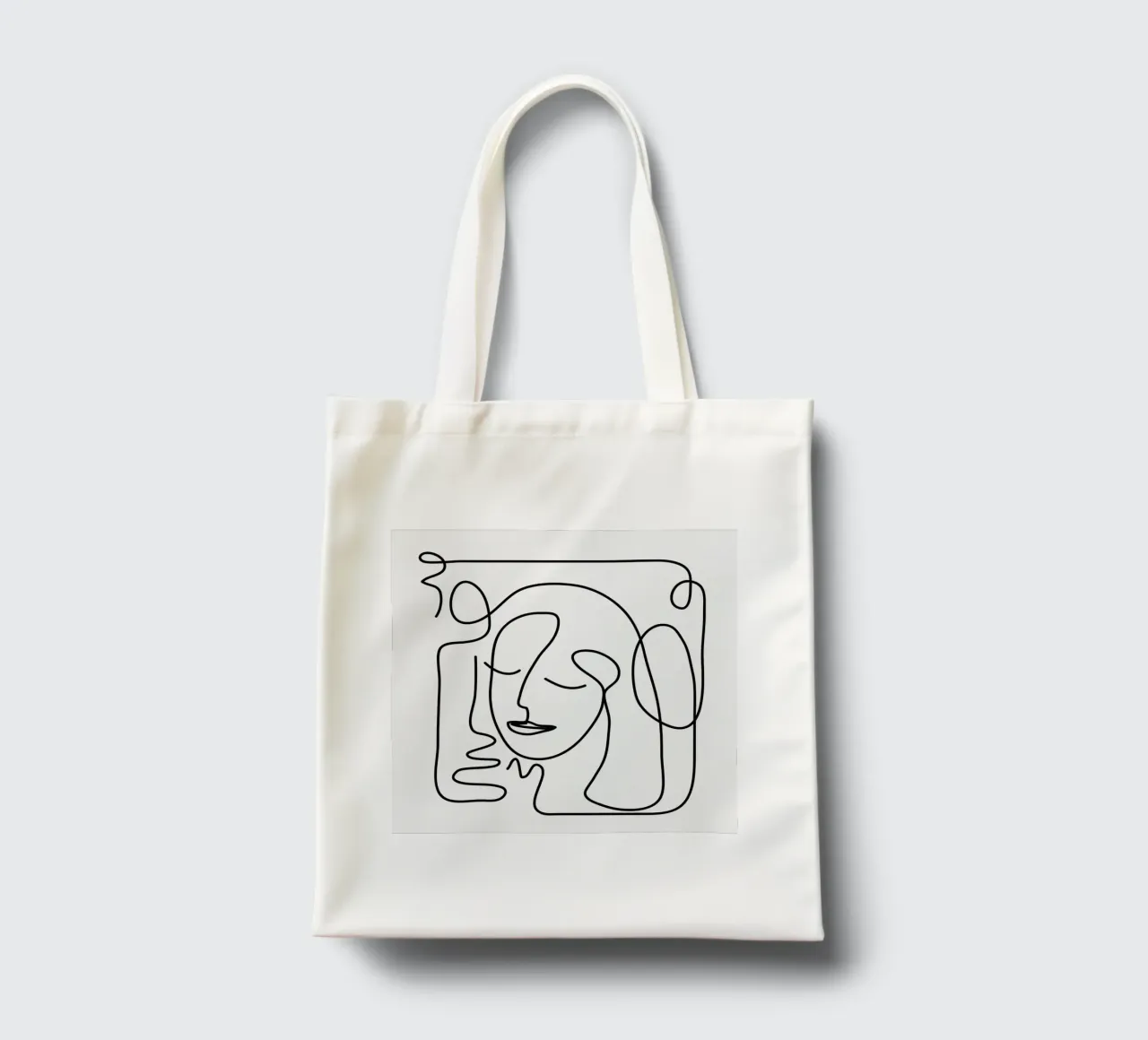 One Line Portrait 2 borsa in juta da Flow Line