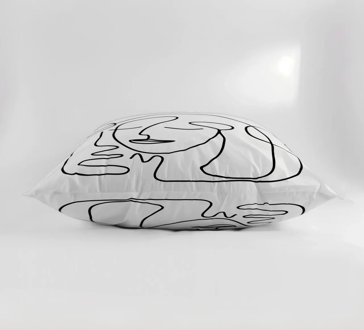 One Line Portrait 2 cuscino da Flow Line