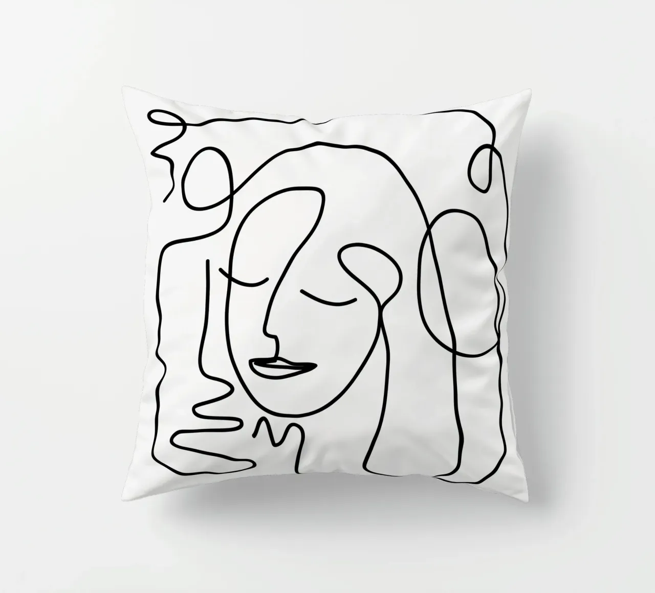 One Line Portrait 2 cuscino da Flow Line