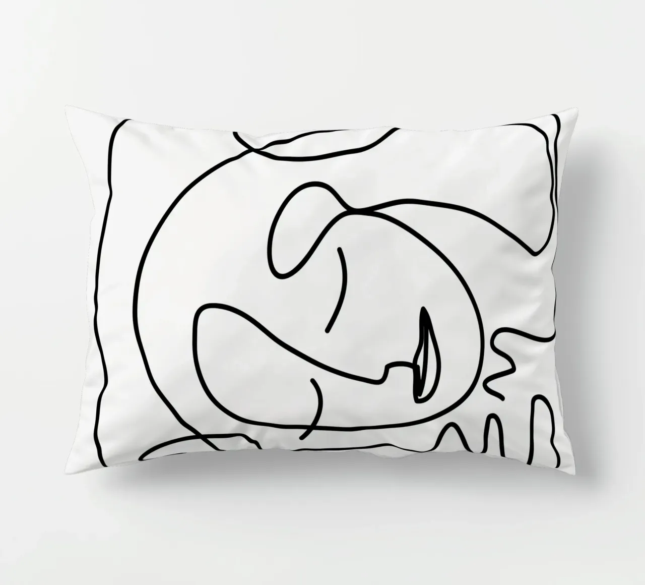 One Line Portrait 2 cuscino da Flow Line