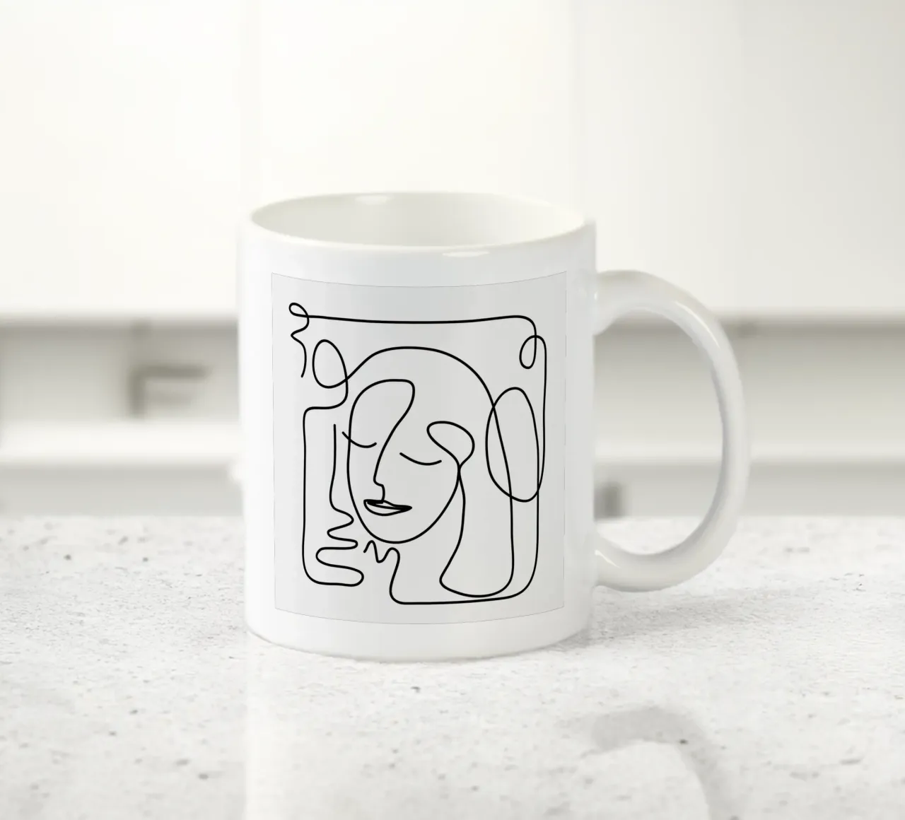 One Line Portrait 2 tazza in ceramica da Flow Line