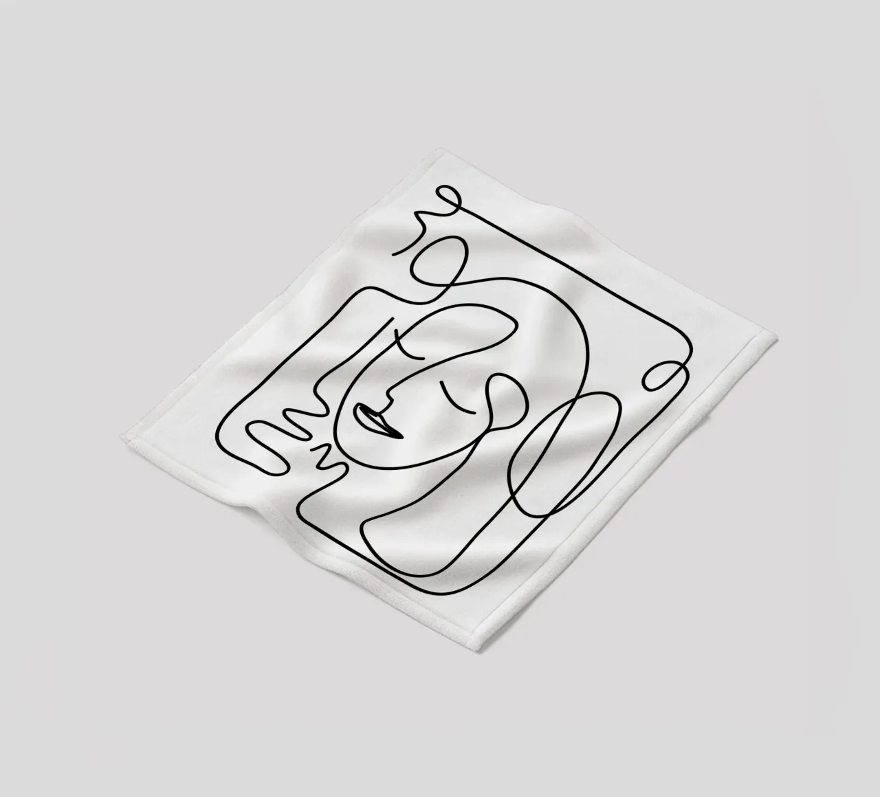 One Line Portrait 2 coperta in pile da Flow Line