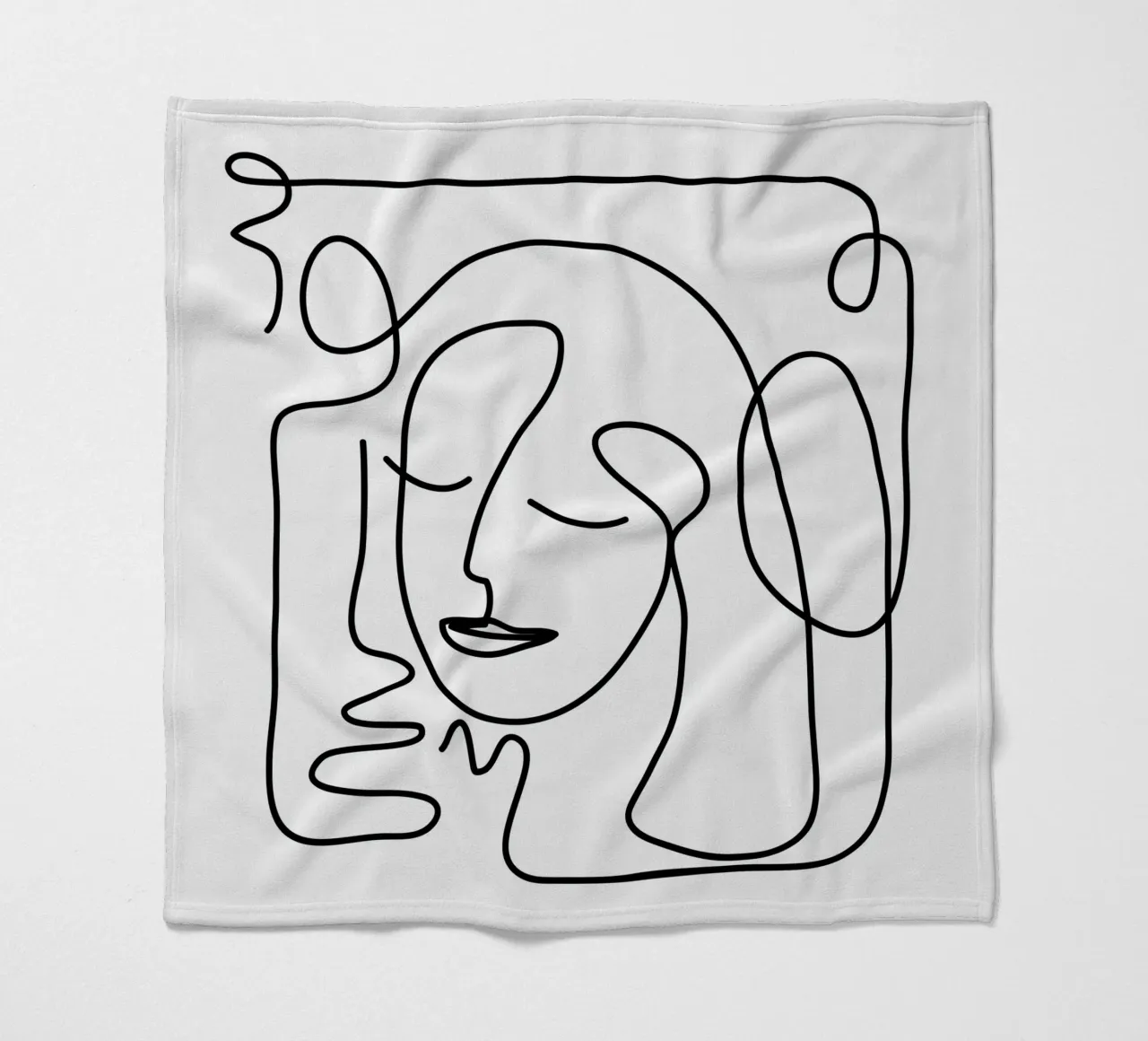 One Line Portrait 2 coperta in pile da Flow Line