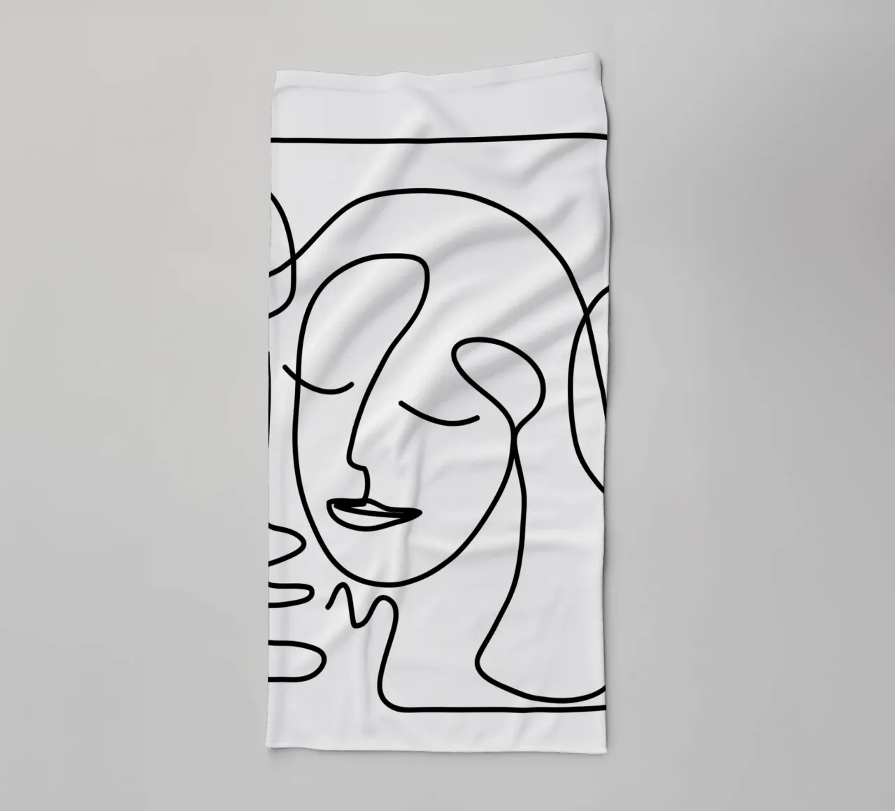 One Line Portrait 2 asciugamano da bagno da Flow Line