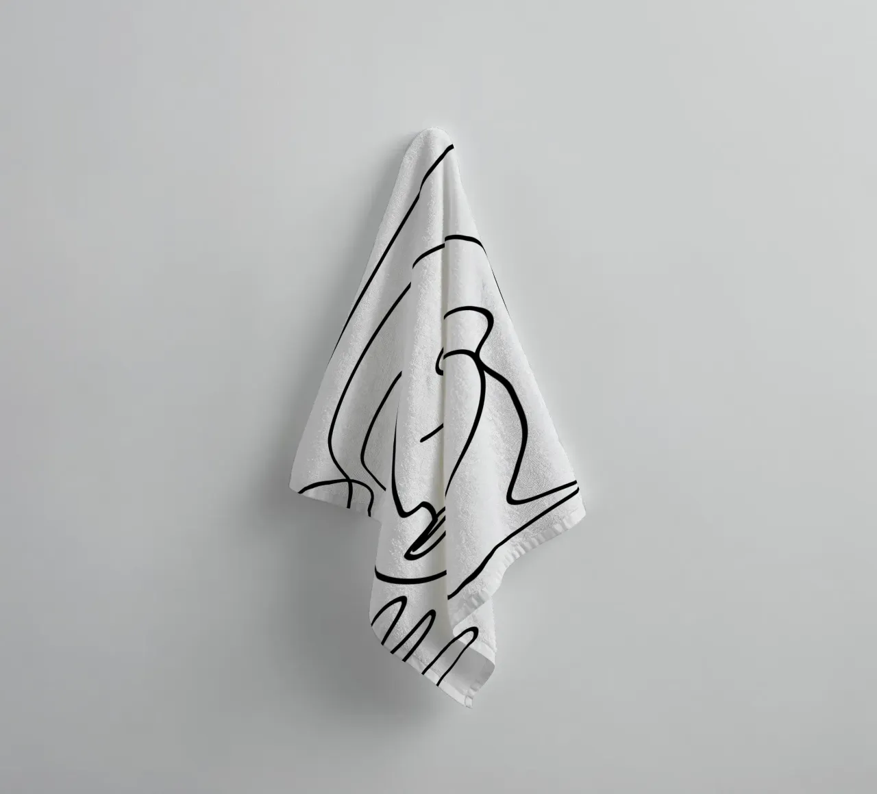 One Line Portrait 2 asciugamano da bagno da Flow Line
